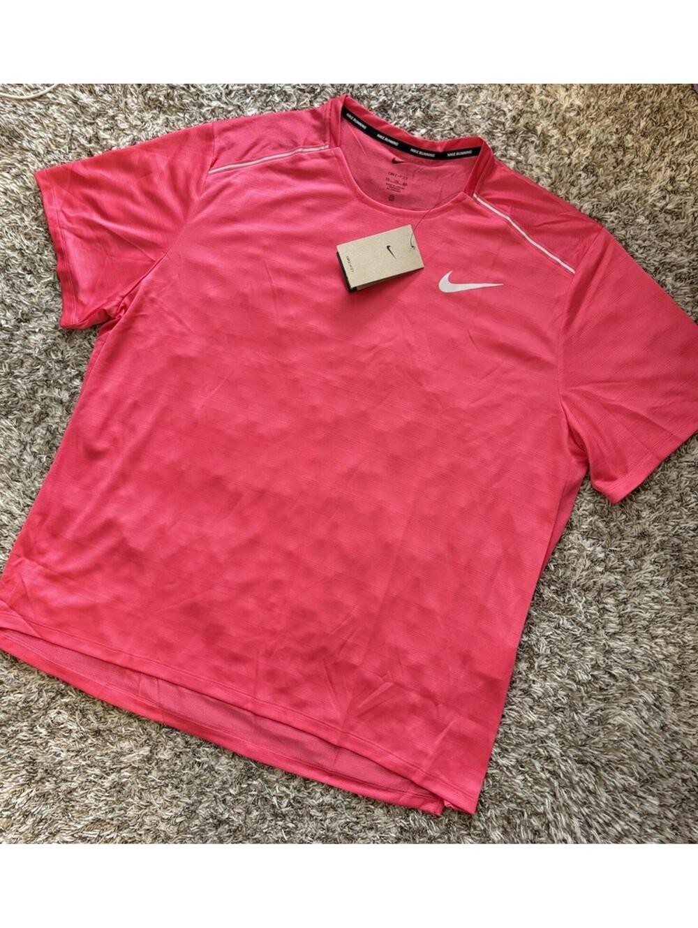 Nike Men's Dri-FIT Miler Short Sleeve Running Shirt 2XL Aster Pink AJ7565-629 - Picture 6 of 9
